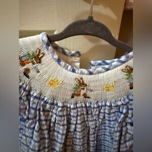 Peter rabbit smocked gingham bubble
